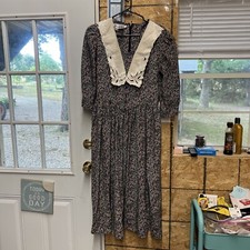 Vintage Act 1 I NY Prairie Cottage Core Midi Dress Size 9/10 See Measurements