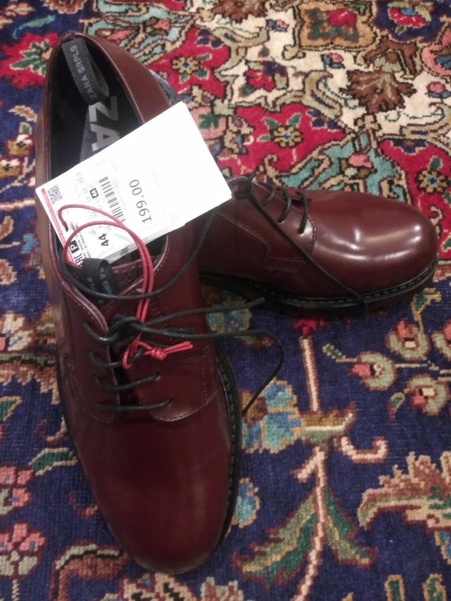 Zara Officer SRPLS Burgundy Lace Shoes Sz 11 5478/302