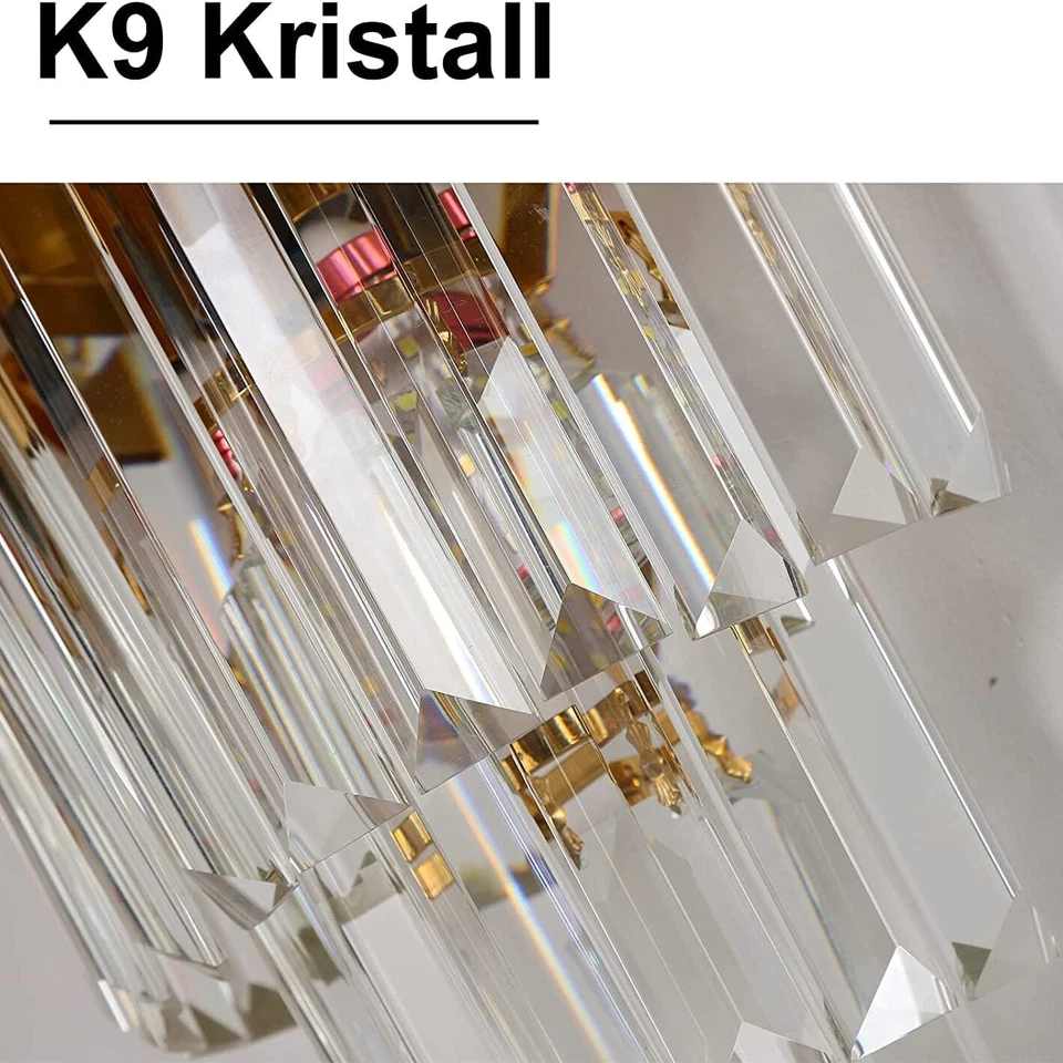 1x Wandleuchte innen Wohnzimmer Kronleuchter E14 LED Schlafzimmer Wandlampe Gold - Bild 3 von 4