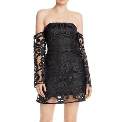 Finders Keepers NWT Alchemy Strapless Ls Mini Dress Black SIZE S
