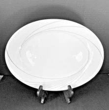 VTG NORITAKE Fine China 7740 STERLING TIDE 13.5" x 10" Oval Serving Platter EUC