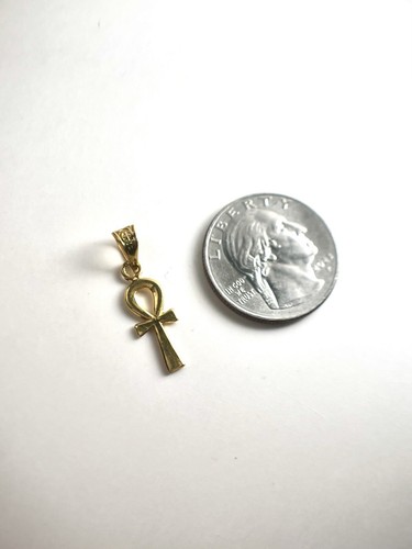 18k Gold Pendant Ankh Charm Ancient Egyptian Key of life Handmade 1g - Picture 3 of 7