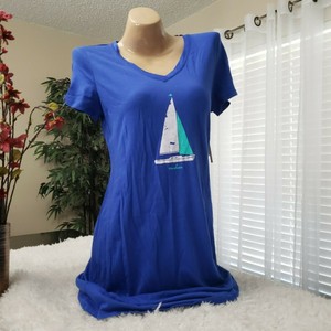 Médio Nautica Azul Royal Feminino Manga Curta Chemise Camisa de dormir $38 | eBay