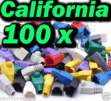 Lot 100 x set RJ45 Connector Modular End Cap Boot Head Cat5 Plug Cat6 Cable 5E 