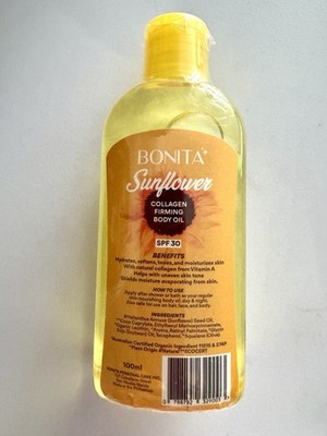 BONITA Sunflower Collagen Firming Body Oil SPF 30 100ml Hydrating Softening