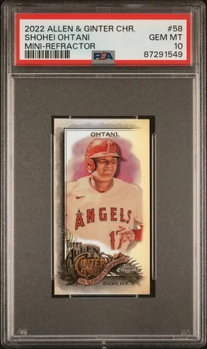 2022 Topps Allen & Ginter Chrome Baseball Shohei Ohtani 58 Mini Refractor PSA 10