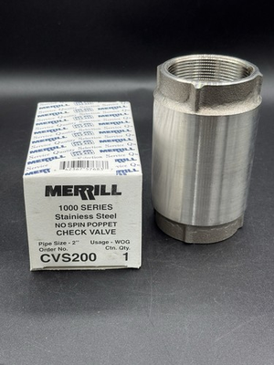 #ad New Merrill CVS200 2” Stainless Steel Check Valve Series 1000 For Water Wells $59.00