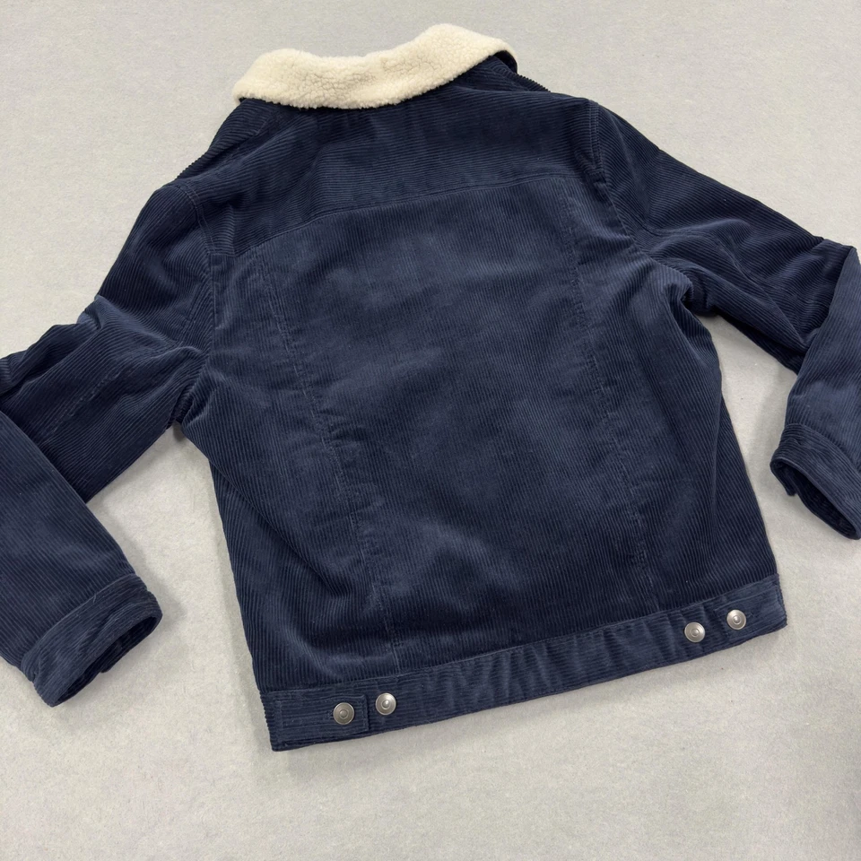 Chaqueta Express Para Hombre XL Azul Marino Pana Sherpa Forrada de Vellón Camionero Cremallera a Presión Foto 4 de 4