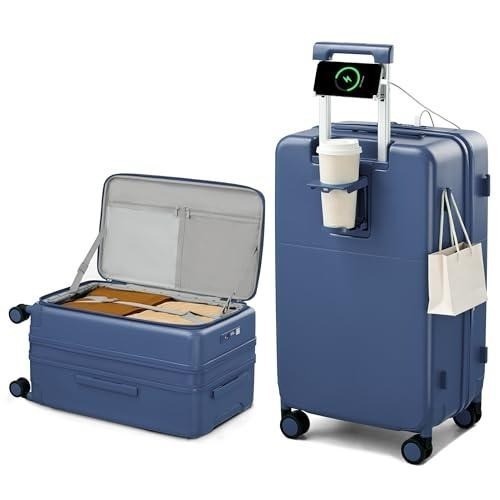 24" Hard Shell Spinner Tsa Usb 81l Hanke Blue
