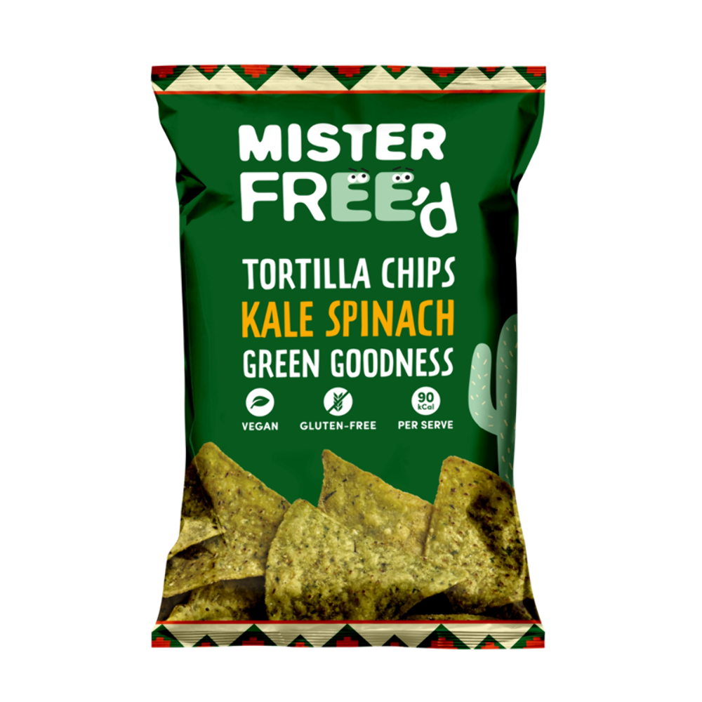 Mister Free'd Tortilla Chips with Kale & Spinach 12x135g Gluten Free