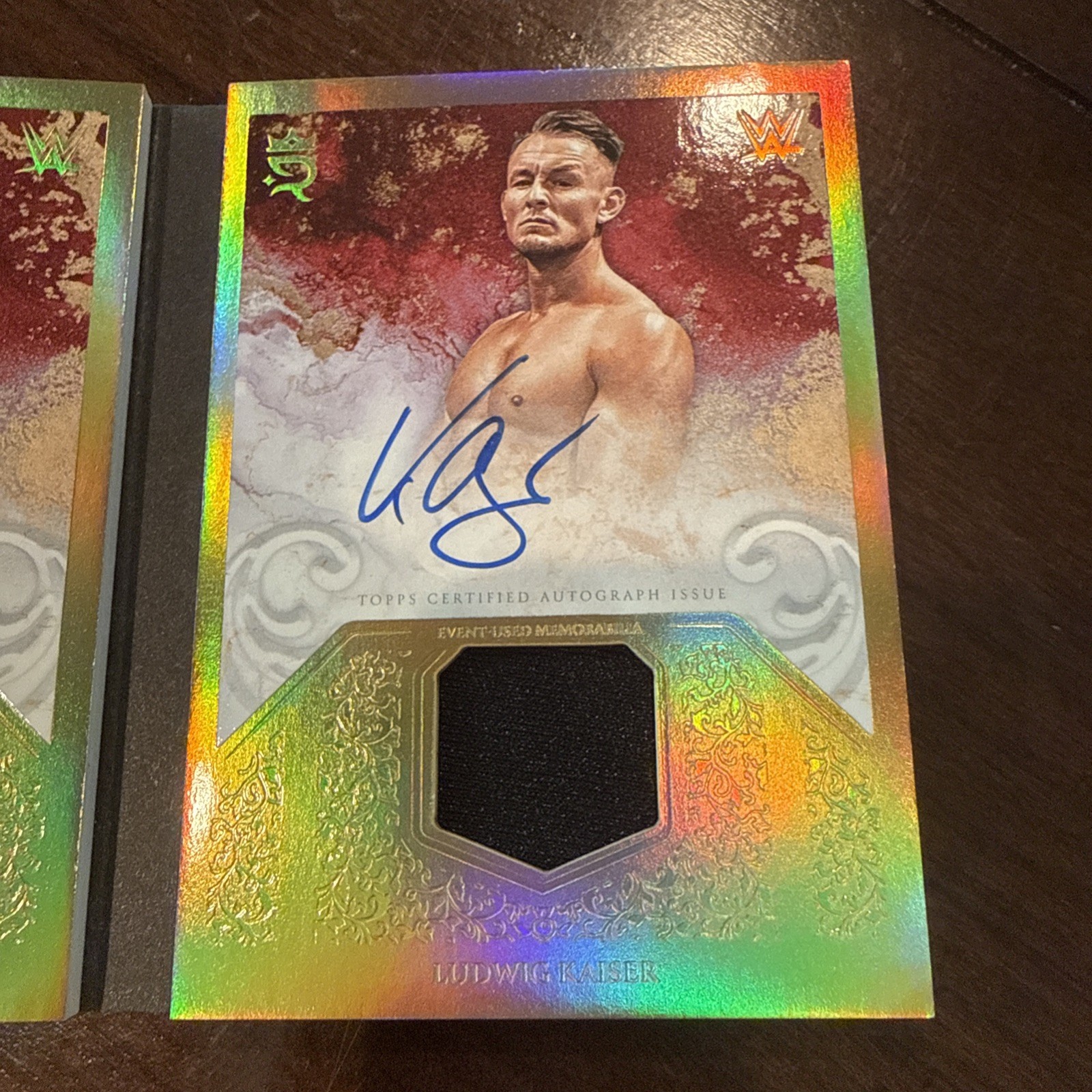 2025 Topps Royalty WWE Dual Booklet Relic Auto /25 - Gunther & Ludwig Kaiser view 3
