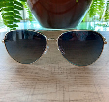 COACH Women's HC7140 9005T3 Light Shiny Gold Polarized Grey Gradient Sunglasses