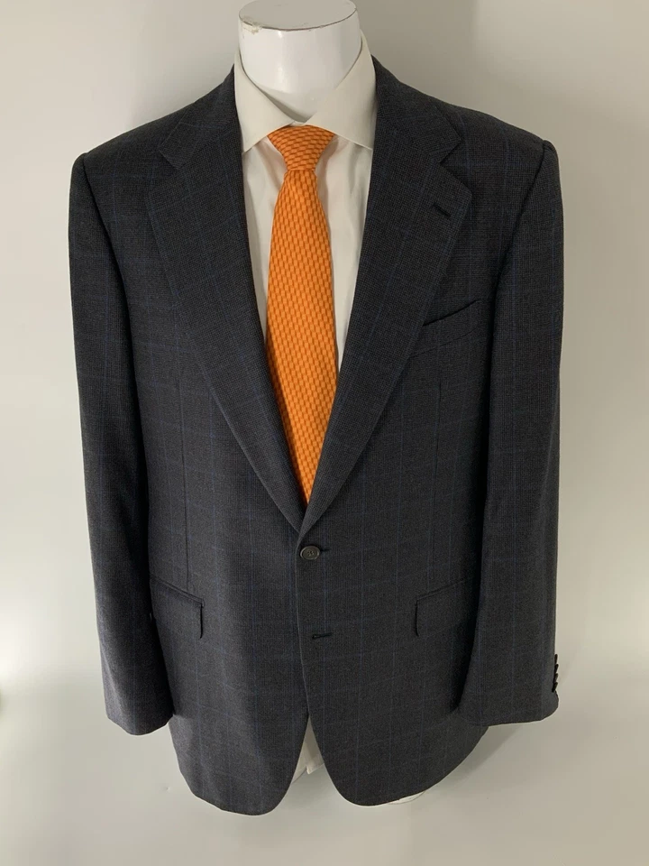 Blazer Belvest Super 150’s 44L Gris Azul Ventana Lana 2B 2V Italia YGI T5-167 Foto 2 de 4