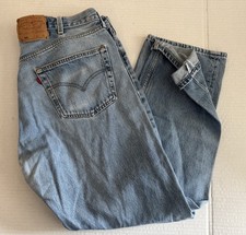 Vintage 1993 Levis 501 Jeans 40x30 USA Button Fly Faded Lite Mid Wash Distressed