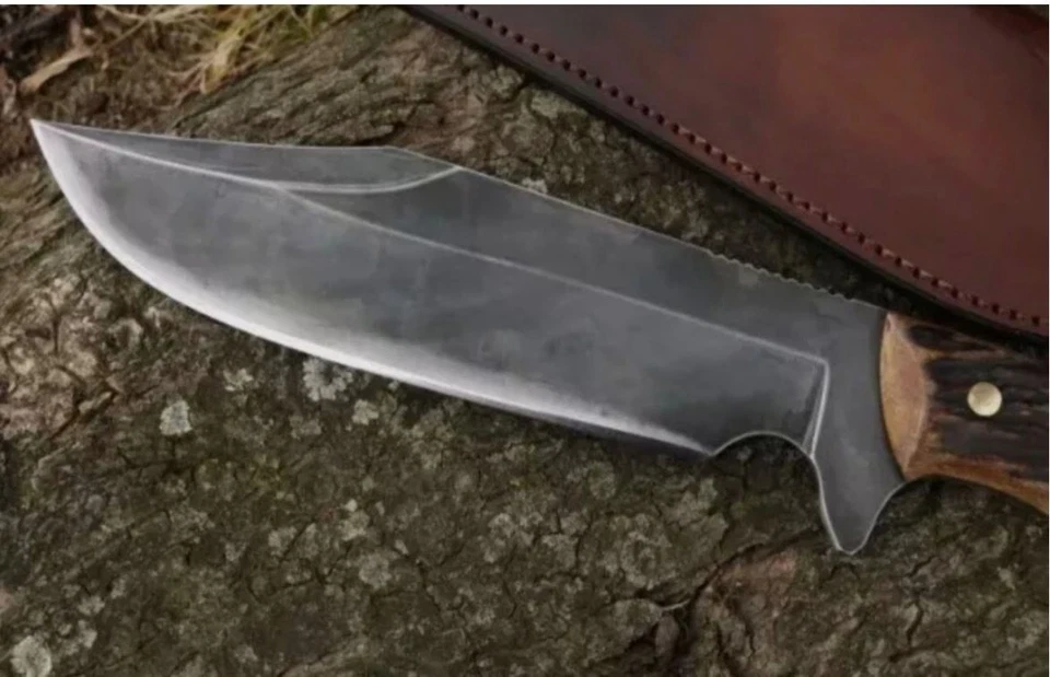 Custom Handmade Fixed Blade Stag Antler Stainless Steel Bowie Knife WS - Image 3 of 3