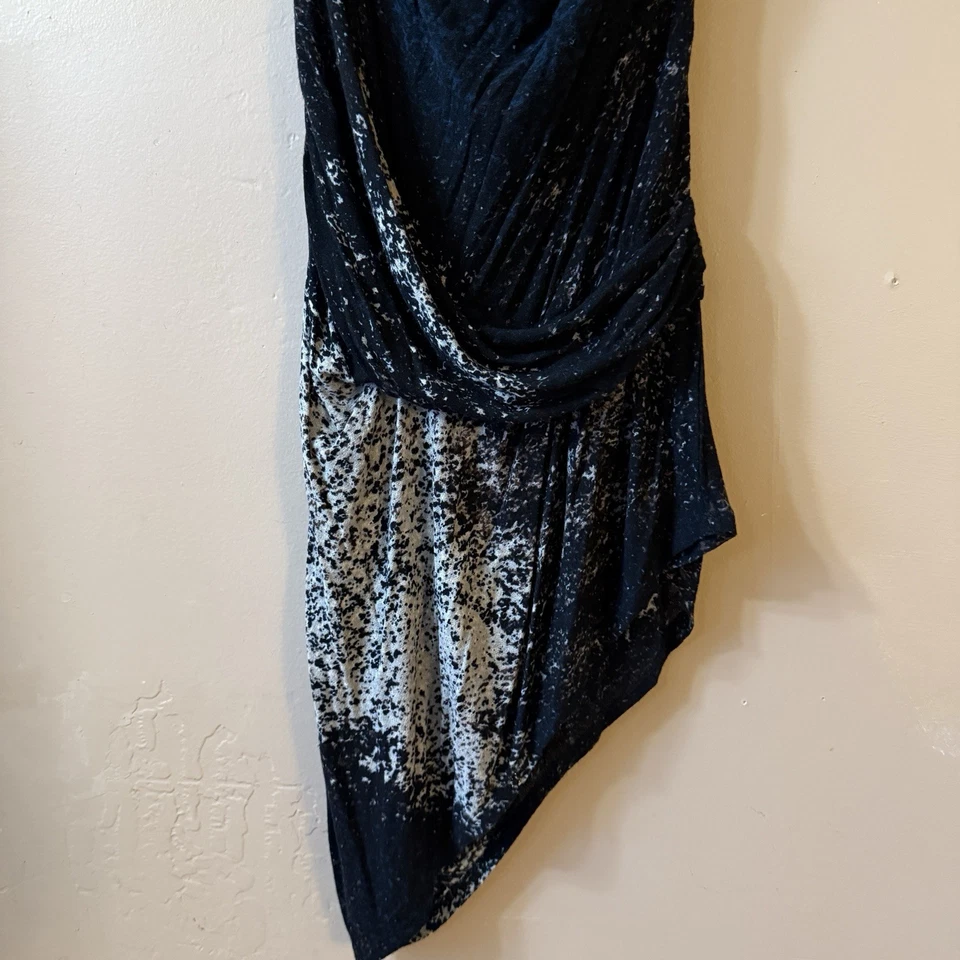 Mini Vestido Halston Heritage Para Mujer Talla 6 Y2K Halter Drapeado Asimétrico Club Foto 2 de 4