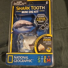 National Geographic Shark Tooth Mini Dig Kit Genuine Fossil STEM New