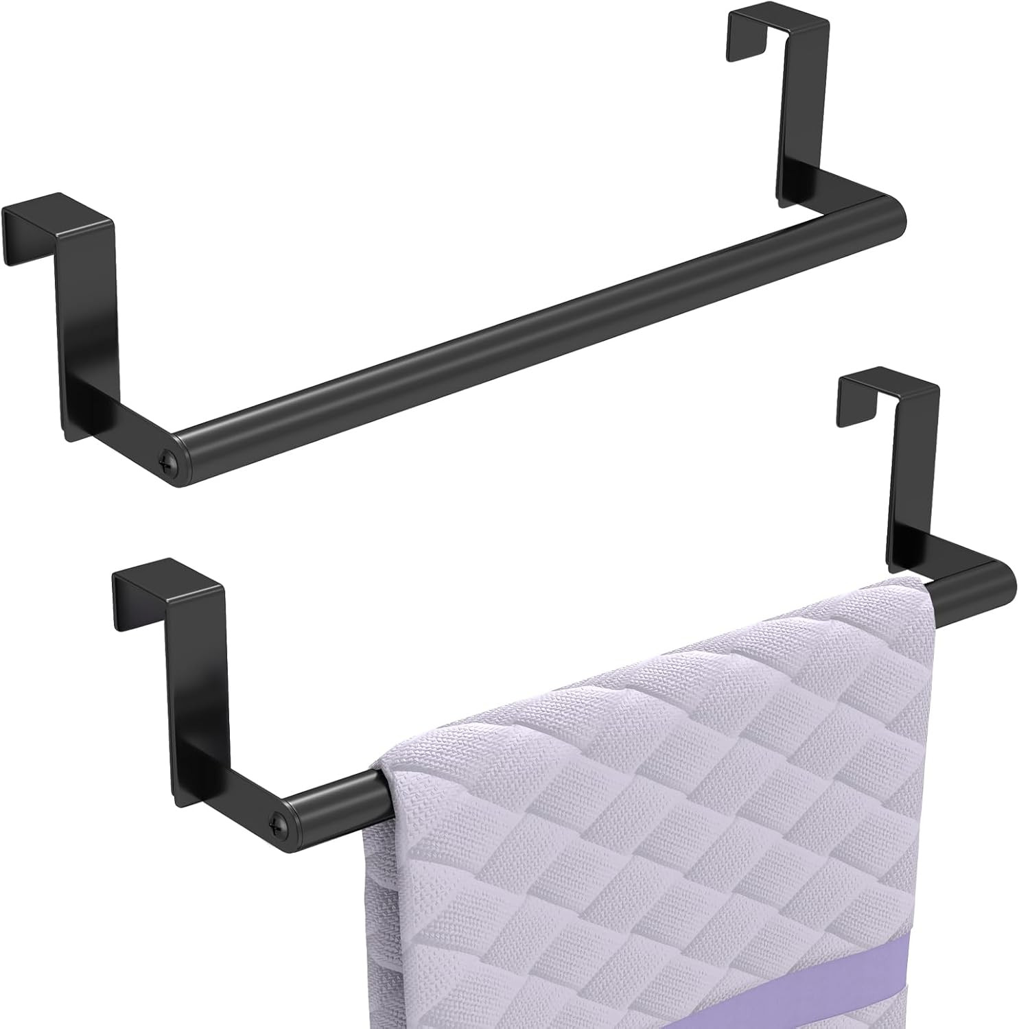 Rack, Kitchen Towel Holder Over Cabinet Door Towel Bar Stain