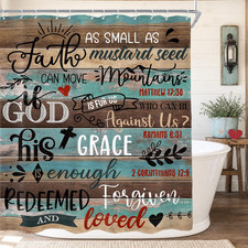 Bible Verse Christian Scripture Shower Curtain Inspirational 60Wx72L Inch Quot