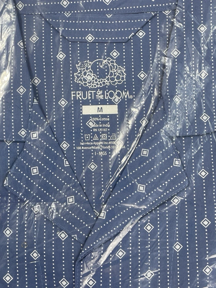 Conjunto de pijama Fruit of the Loom para hombre talla mediana azul NUEVO Foto 3 de 4