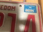 North Carolina NC License Plate 1975 w/ 1976 sticker “First In Freedom” JJY 214 — photo 4