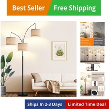 Dimmable Floor Lamp - 3 Lights Arc Floor Lamps for Living Room, 1000LM Modern...