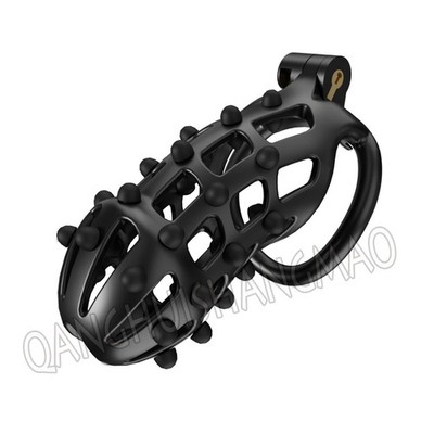 Silicone Nails  Male Chastity Cage Device Men Resin Lock Belt 4 Rings