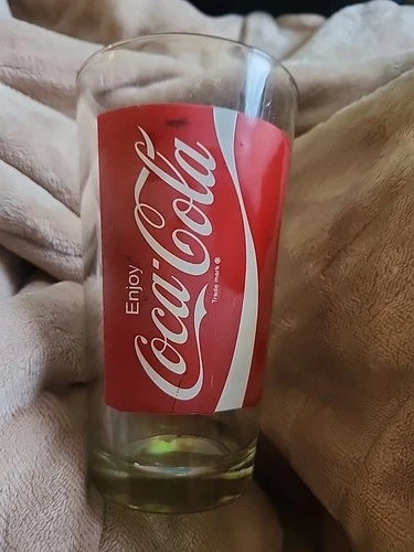 Vintage Enjoy Coca Cola Drinking Glass with The Wave logo