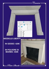 cornice per caminetto gesso polvere di marmo rivestimento forno consolle chimney