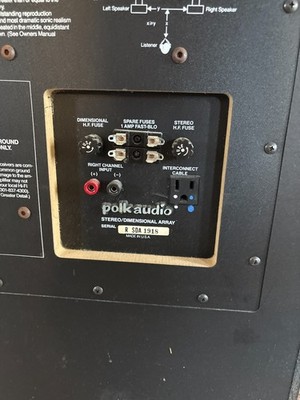 Polk Audio Front Right and Left Speakers SDA-1 Manufactured 1984