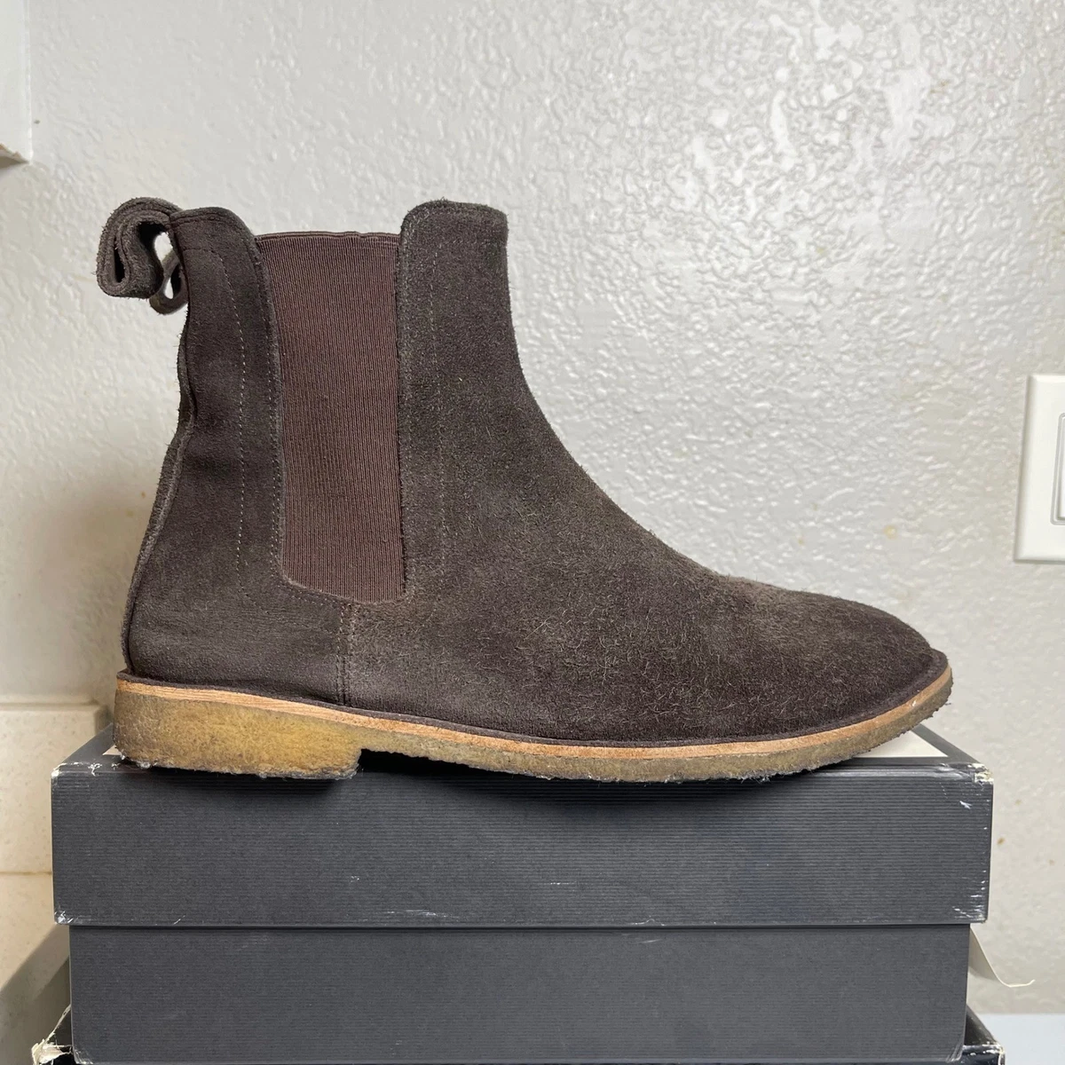 NEW $820 Bottega Veneta Blue Calf Suede Ankle Boots 44 Eu 312345 Bottega Veneta Suede Ankle Boots for Men for Sale | Shop New  main image 4