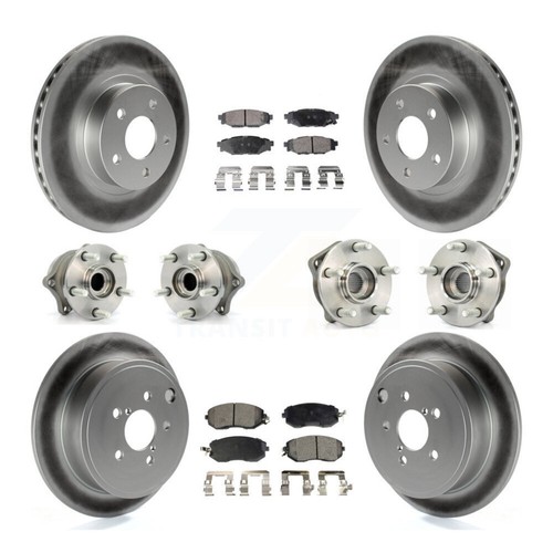 Front Rear Hub Bearing Coated Disc Brake Rotor Pad Kit (10Pc) For Subaru Impreza - Picture 1 of 12