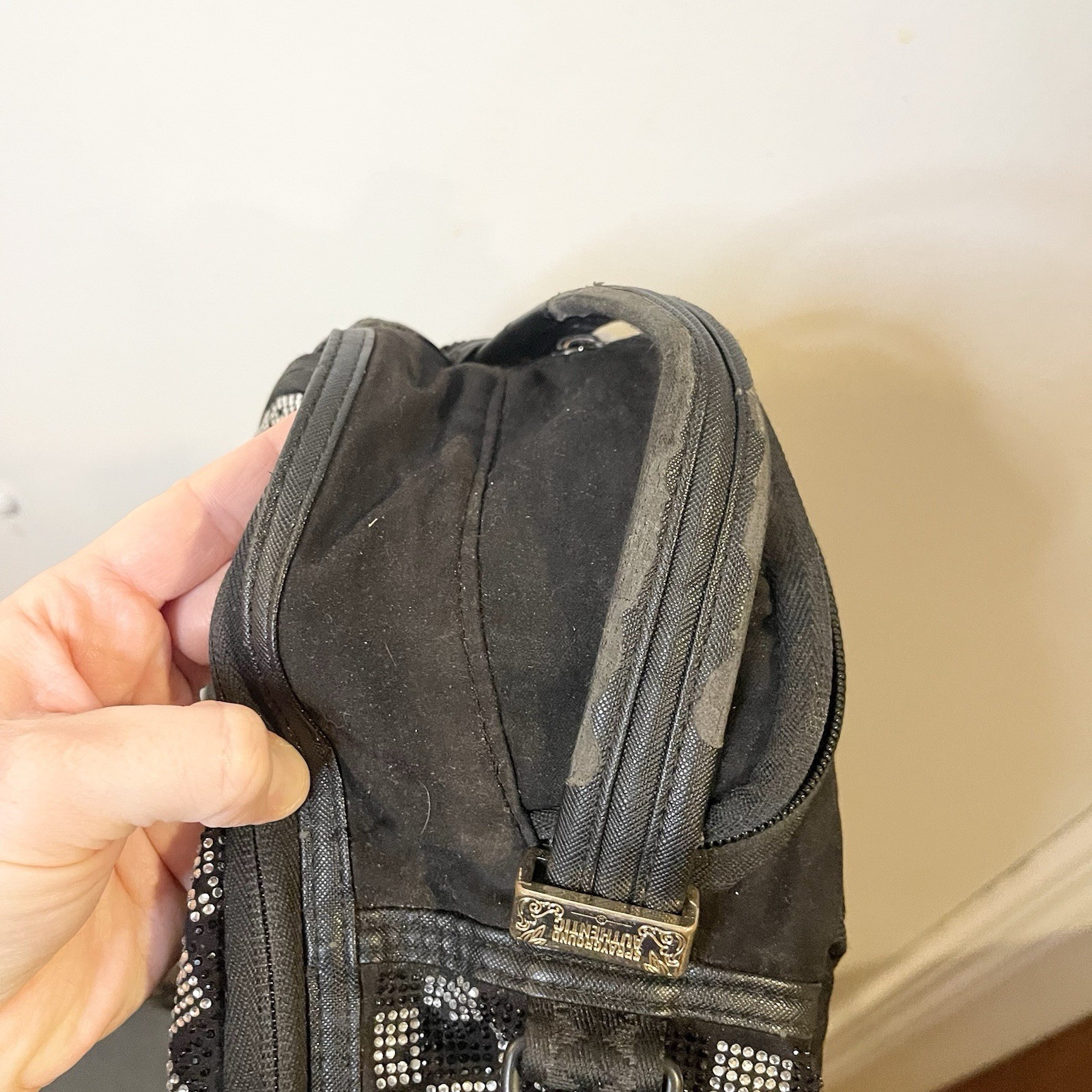 SPRAYGROUND Black Rhinestone Backpack TRINITY Che… - image 9