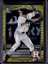 2025 Bowman Draft Xavier Neyens Chrome Yellow Reptilian Refractor 1st #/75