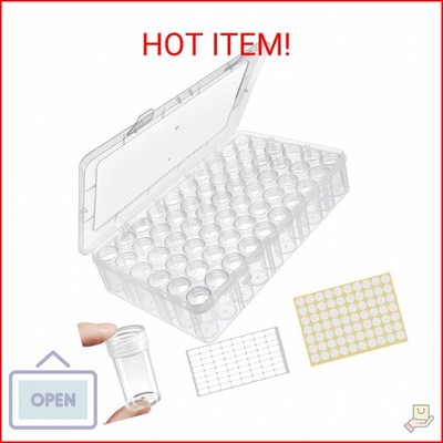 Notgia 1pack 60 Grids Bead Organizer and Storage Diamond Painting Containers Por