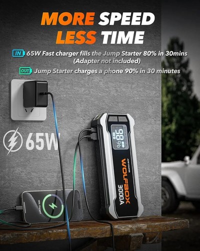 WOLFBOX 3000Amp Car Jump Starter Booster Battery Jumper Power Bank Fast Charger - Picture 12 of 12