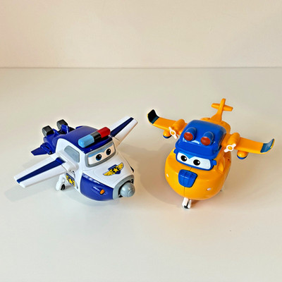 Super Wings Transform-A-Bots Flugzeuge Paul & Donnie ca. 5'' sehr guter Zustand
