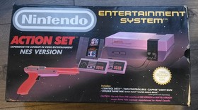 Nintendo Nes Action Set Boxed Console Complete Manuals Cib Zapper Mario Etc