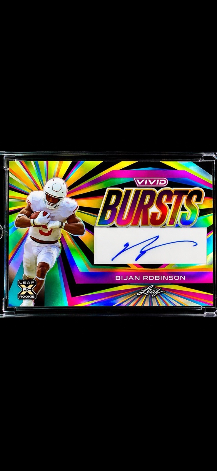 Leaf 2023 Vivid Bijan Robinson Vivid Bursts VB-BR1 Rookie Autograph 9/10