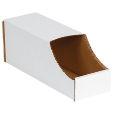 Box USA 4x12x4.5 White Stackable Storage Bins 50-Pack