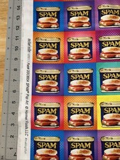 SPAM Cans Colorful Michael Miller 1/2 Yard Cotton Fabric - New
