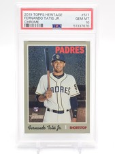 FERNANDO TATIS JR 2019 TOPPS HERITAGE CHROME ROOKIE #517 PADRES PSA 10 Q0004