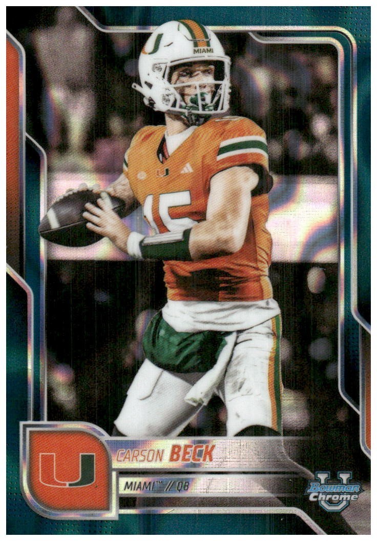 2025 Bowman U Chrome Carson Beck #138 Teal Lava Refractor