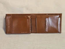 Vintage 1950s Genuine Cowhide Leather Wallet ID Inserts Rocket Wing 009354