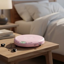 Lightweight Personal CD Music Player with Anti-Skip  3.5mm Jack - Pink Edition