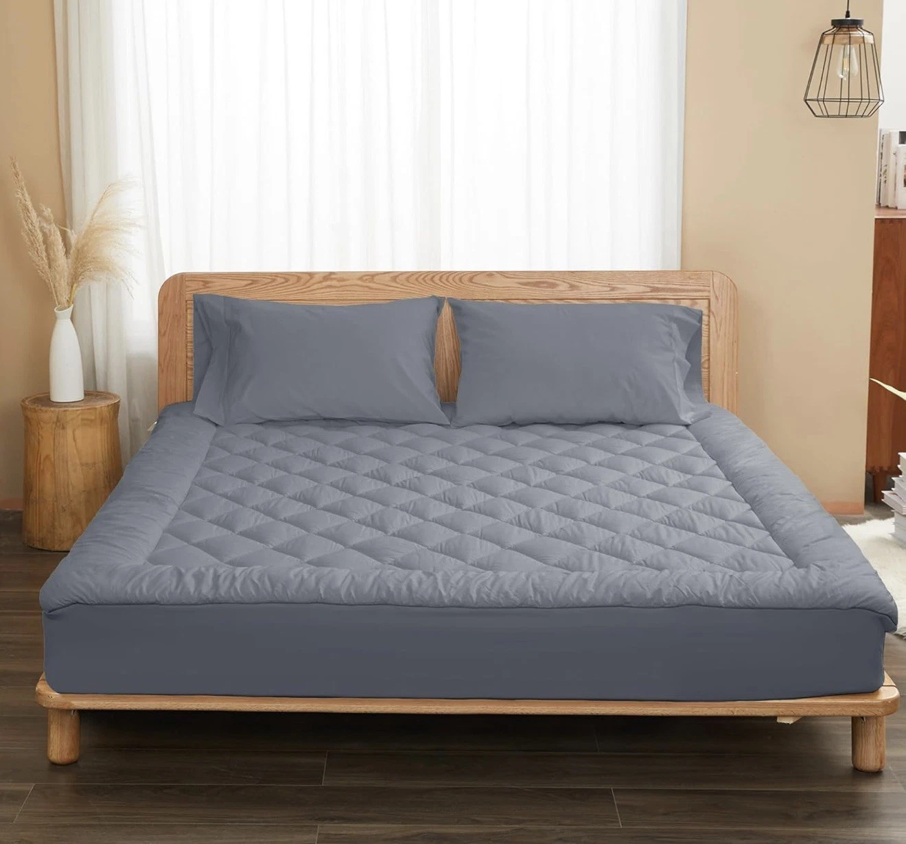 Queen Size Mattress Pad Pillow Cover Quilted Fitted Mattress Protector Cotton To