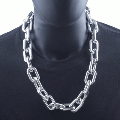 Chunky Fake Gold Chain Necklace Hip Hop Rapper Costume 80s 90s Bling Unisex Punk
