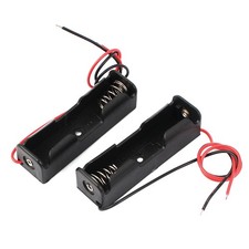 2pcs Spring Clip Black Plastic 1 x 1.5V AA Battery Case Holder Container