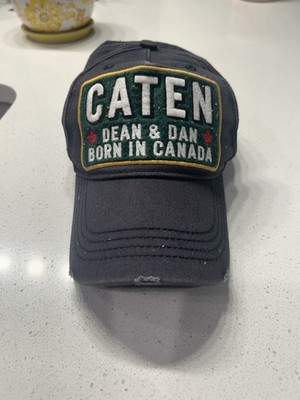 DSQUARED2 Caten Dean & Dan Born in Canada Vintage Black Canvas Cap Mens OSFA