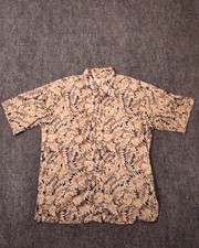 Tori Richard Mens M Cotton Lawn Hawaiian Shirt Tropical Leaf Print Made in USA